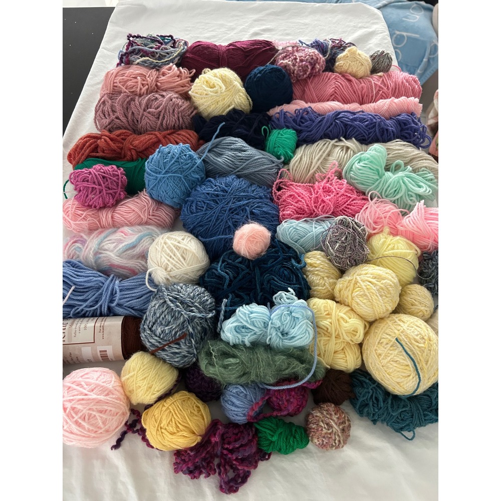 Assorted Yarn Destash Lot Mixed Colors Weights Knit Picks Merino Wool Acrylic